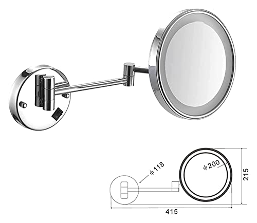 Miroir de maquillage mural LED : zoom ajustable pour un rasage parfait de près - 7