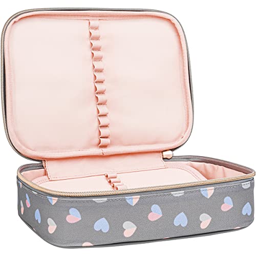 Estojo Box, Academie, Tilibra, Coração, Cinza, Grande