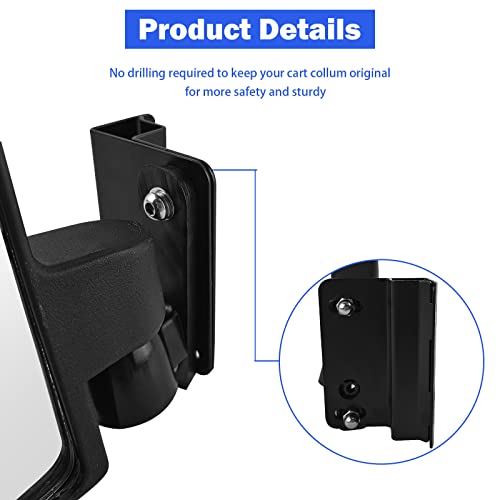 Ilskw Golf Cart Side Mirror & Clip Bundle Set Left/Right With Led Arrow Direction Signal Light Golf Cart Rear View For Ezgo Clubcar Yamaha Diy Parts Add-On Accessories #TOP5