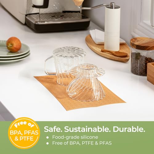 Keechee Silicone Non-Slip Mat for Cutting board, Preventing Cutting Injuries in the Kitchen Chopping Boards Feet for Kitchen Safe, Warm Gifts for Kitchen & Home Protector (Brown) — view 5