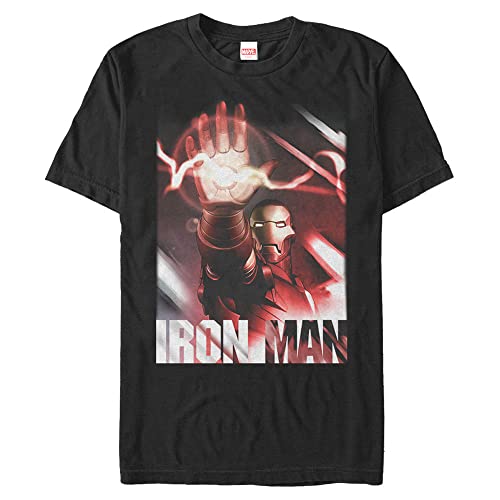 T-shirt Iron Man Marvel homme noir, vêtement mode geek manches courtes grande taille 3XL