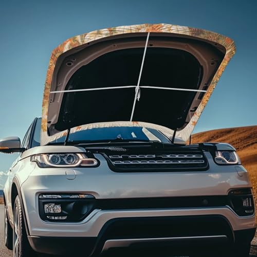 Image of Car Hood Cover All Weather Protection Auto Exterior Accessories Decor for Thanksgiving Universal Fit Hood Covers for Cars, Trucks, SUV, or Van Full Coverage