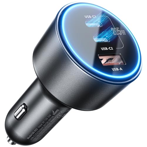 Car Charger (205W) USB-C (PDΉ 140W 3|[g USB-C J[`[W[) yPower DeliveryΉ/PowerIQ 3.0ځzMacBook Pro iPhone Galaxy Android X}[gt