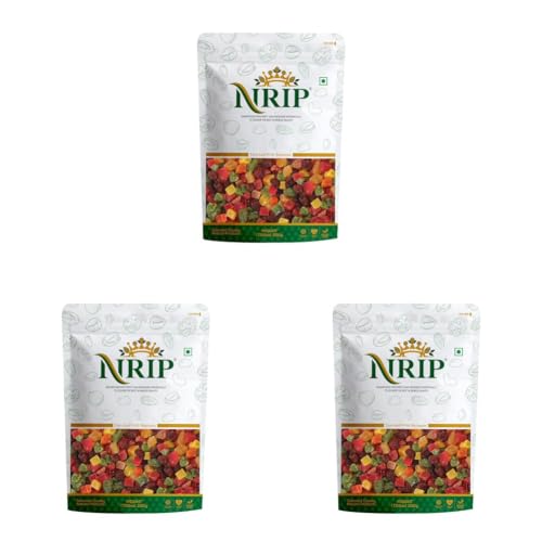 Image of NRIP Premium Dried Tropical Fruits Medley Mix 200 Gm (kiwi, mango, pineapple, strawberry, papaya, Black Raisin, cranberry) (Pack of 3)