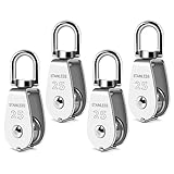 AOKOLL M25 Single Pulley Snatch Block Lifting Crane Swivel Hook, 304 Stainless Steel, 1/4