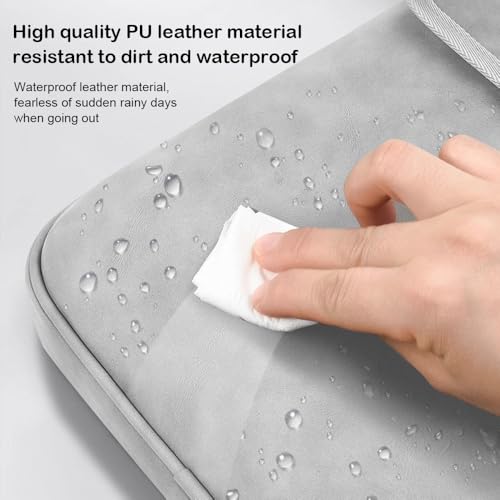 Image of ProElite Tablet sleeve Bag Upto13 inch for iPad Air 13 /Pro 13 /Pro 12.9 Galaxy Tab S7 /S8 /S9 Plus /S7 /S9 FE Plus 12.4 inch, Lenovo Tab P12, idea tab pro, Yoga Tab Plus, Handle with Shoulder Strap, Light Grey