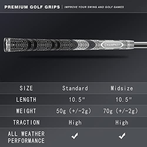 Image of Champkey MCS Golf Grips Set of 13 (5 Oz Solvent,Blade,15 Tapes & Vise Clamp Available)-Choose Between 13 Grips & All Repair Kits and 13 Grips & 15 Tapes