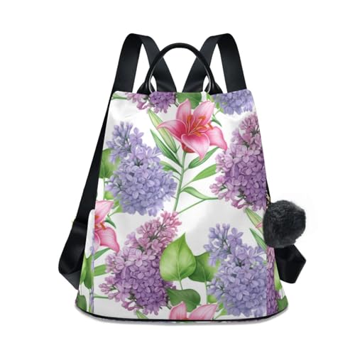 Sac à dos plusieurs poches anti-vol femme léger motif fleurs