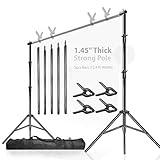 LimoStudio 12.4 feet Width, 10 feet Height, Heavy Duty Backdrop Stand, 1.45 inch Thick Tripod Pole, Background Support Structure System, AGG1782
