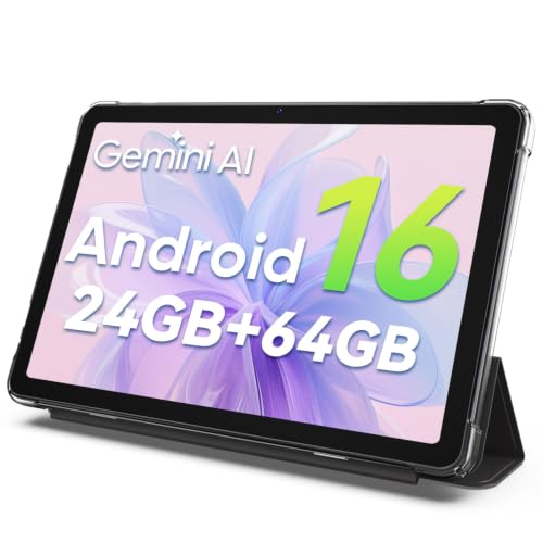 Image of aiprotablet 2026 Upgraded Android 16 Tablet, 10 Inch Tablets with Gemini AI, 24GB+64GB+2TB Expand, 2-in-1 Octa-Core Tablets with Case, WiFi, 6000mAh, GPS, Widevine L1 (Blue with case)