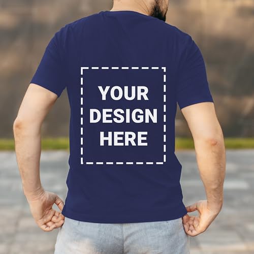 Custom T-Shirts for Men, Customized T Shirts, Photo Logo Text Personalized Cotton Blend Shirts Front & Back Print2