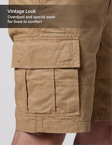 Image of Symbol Premium Men's Relaxed Fit Washed Cargo Shorts - Regular Fit | Pure Cotton (Available in Plus Sizes)