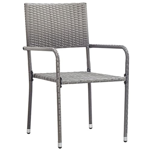 Chaises en polyrotin gris empilables légères et robustes pour le jardin - 3
