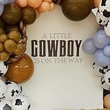 A Little Cowboy is on The Way Baby Shower Decal for Backdrop, Country Western Cowboy Sign, Cowboy or Rodeo Themed Shower Event Planner Decal for Party, Balloon Arch, Backdrop, Room