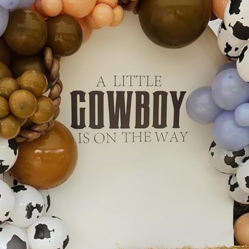A Little Cowboy is on The Way Baby Shower Decal for Backdrop, Country Western Cowboy Sign, Cowboy or Rodeo Themed Shower Event Planner Decal for Party, Balloon Arch, Backdrop, Room