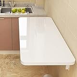HADIIH Fold Wall Mounted Table Folding Workbench Length, Laundry Folding Table, Stable Sturdy Heavy Duty Wall Table for Kitchen/Laundry Room&Restaurant (Color : White, Size : 50 * 30cm (19.7 * 12in))