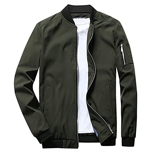 Cazadora Bomber Hombre Invierno, Chaqueta Hombre Casual, Estilo Minimalista Con Cremallera Bolsillos Funcionales Chaqueta Cazadora Para Oficina O Reuniones Sociales Con Bolsillos Con Cremallera