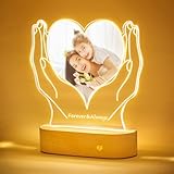 VEELU Valentines Day Gifts for Him Her, Custom Picture Frames with Photo, Custom Photo Frame with Night Light, Home Decor Wedding Anniversary Birthday Gifts for Women Girlfriend Couple (Style D)