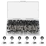 VIPMOON 600 Pieces Fishing Bobber Stops, Rubber Bobber Stoppers for Fishing Line, 6 in 1 Column Fishing Float Stoppers, Black, Size M