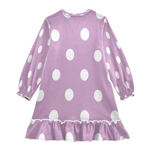 White Light Purple Polka Dot Girls Dress Toddler Princess Dress Long Sleeve Winter Shirt Clothes for 3T2