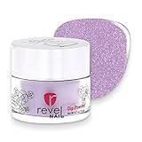 Revel Nail Dip Powder - Purple Glitter Dip Powder for Nails, Chip Resistant Dip Nail Powder with Vitamin E and Calcium, DIY Manicure, Enchanted