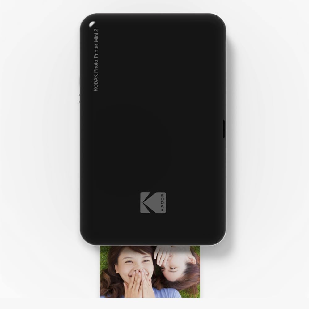 Kodak – Stampante fotografica Mini 2 HD, istantanea, senza fili e mobile con tecnologia di stampa brevettata 4Pass, compatibile con iOS e Android, nera