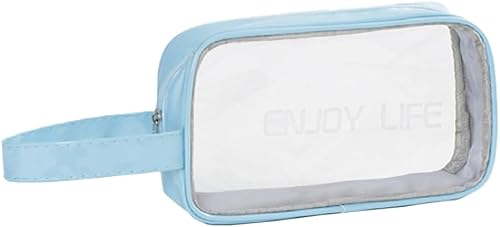 Miniatura 9 de Neceser de viaje, bolsa de aseo transparente con asa, bolsa de maquillaje impermeable para playa, viajes, gimnasio, Negro -