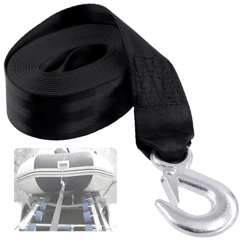 Mardatt 20 Feet Trailer Winch Strap with Safety Snap Hook Breaking Strength Heavy Duty Boat Winch Strap, Marine Boat Winch Strap, Trailer Strap Replacement for Towing Vehicles Boats Trailer