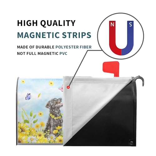 Image of Spring Summer Sunflowers Mailbox Cover Magnetic Large Size 21''x25 Welcome Flowers Butterfly Mailbox Covers Spring Florals Farmhouse Decorative Mailbox Wrap Post Letter Box Cover for Home Outside
