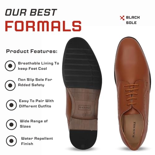 Image of Formal Oxford Shoes for Men Leather Office Dress Uniform Derby Shoes for Men
