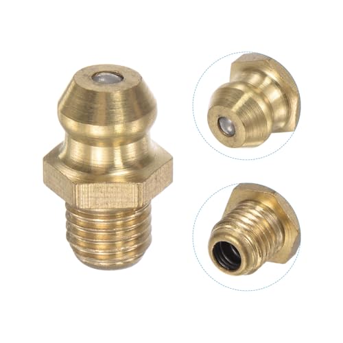 Image of uxcell Brass Straight Grease Fitting M6 x 0.75mm Thread Hydraulic Grease Fitting Accessories, 20Pcs