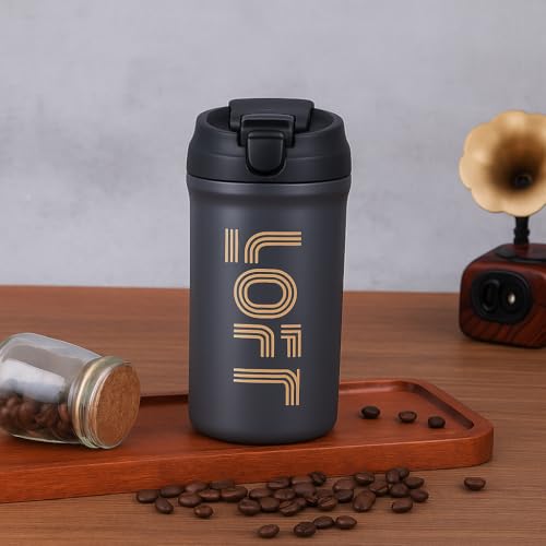 Image of Insulated Coffee Tumbler 600ML - Grey | Stainless Steel Vacuum Travel Mug with Lid | Double Wall Leak Proof Thermal Cup for Hot & Cold Drinks | Reusable Office, Home & Car Use