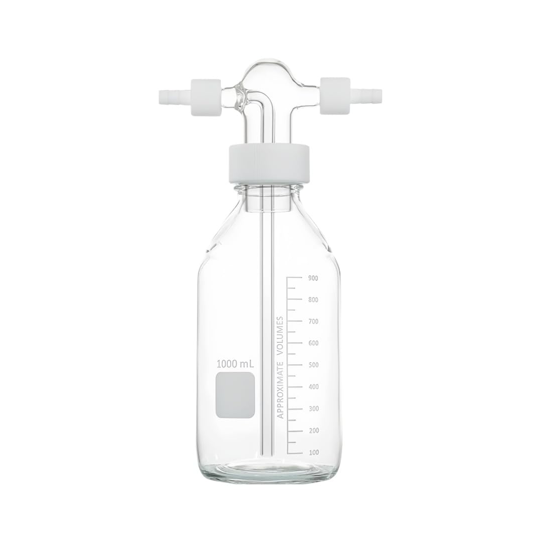 Bottiglia Depuratore Gas in Vetro Borosilicato Tappo GL45-PTFE 5000ml