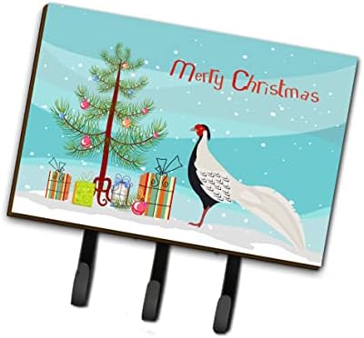 Caroline's Treasures BB9296TH68 Silver Pheasant Christmas Leash or Key Holder, Teal, Wall Hooks, Key Hooks Holder, Coat Rack Wall Mount, Coat Hooks, Hooks for Hanging Keys, Towels, Aprons, Leashes, image 5