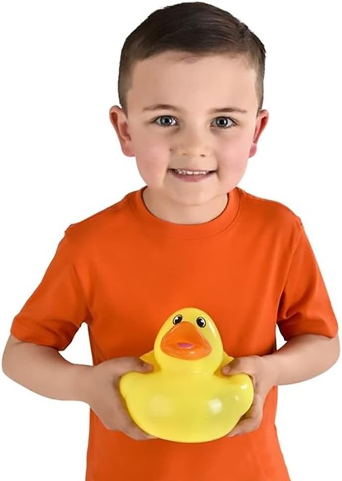 The Dreidel Company Giant Glitter Rubber Duck Toy with Sound Assortment Duckies for Kids, Bath Birthday Gifts Baby Showers Summer Beach and Pool Activity, 6" Inch (3-Pack)