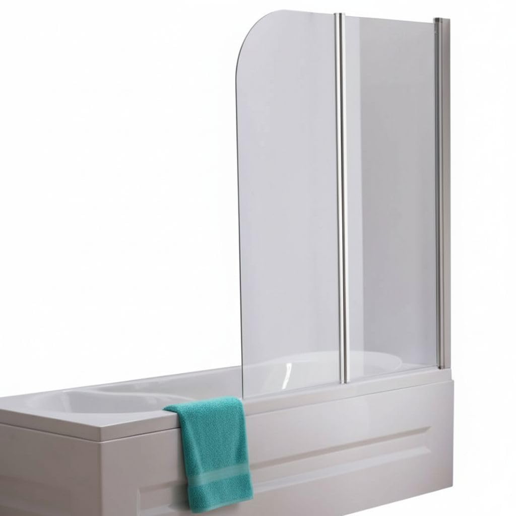 Mucola Duschwand für Badewanne Faltwand 3-teilig ESG Glas 133x108 cm Klar