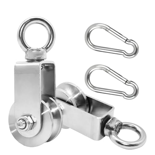 2 Carrucole Per Sollevamento - Puleggia In Nylon Per Cavi 10mm, Portata 160kg - Per Palestra, Tendaggi E Lavori