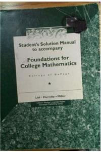 Buy Student Solution Manual for Foundations for College Mathematics Book Online at Low Prices in ...