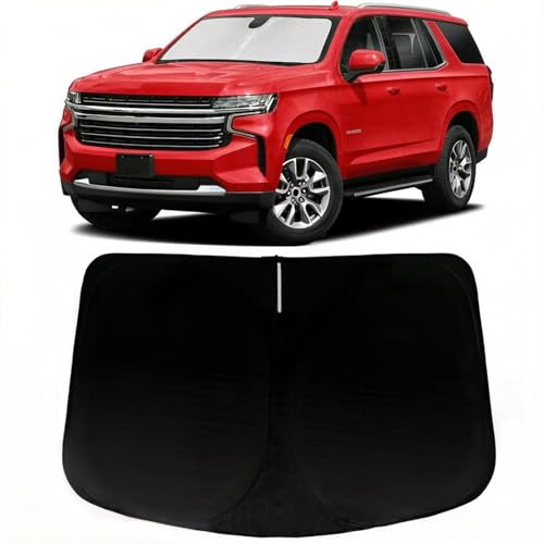 Image of Windshield Sun Shade for Chevy Chevrolet Tahoe 2021-2024, Car Front Window Sunshade with 240T Sun Visor Protector Blocks UV Rays Heat Sun Shield Accessories