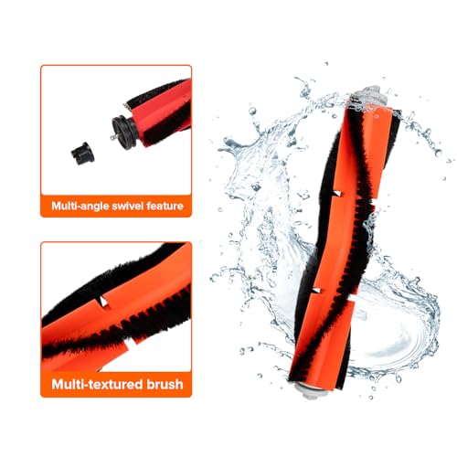 Image of roborock Rubber Main Brush Replacement for C1, E2, E3, E4, S4, S5, S6, S4 Max, S 4 Max, S5 Max, S6 Pure and S 6 MaxV Robot Vacuum Cleaner, Roller Brush Accessories Kit