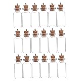 WEKADRIN 20 Piezas Mini Tarros de Vidrio con Tapones de Corcho Frascos Pequeños Transparentes para Mensajes y Manualidades DIY para Recuerdos de Viaje y Decoraciones de Fiestas