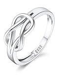 925 Sterling Silver Heart Rings for Women Infinity Promise Love Knot Ring for Women White Gold Plated Best Friend Rings Birthday Jewelry Gift for Mother Wife Grandma Size 10