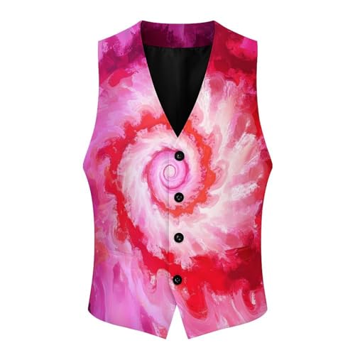 Tie-Dye Spiral Men's Suit Vests Business Formal Dress Vest V-Neck Waistcoat for Wedding Casual4