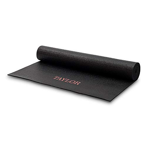 Weddingstar Customizable No-Slip Black Yoga Mat - Classic Monogram