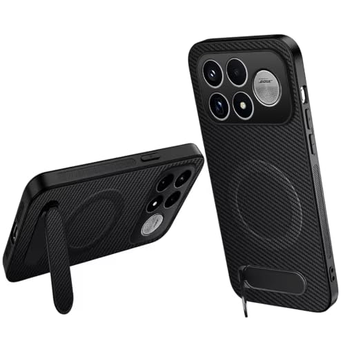 Lzzox for Xiaomi Poco F9 Pro�P�[�X �L�b�N�X�^���h ���C �J�����ی� �J�[�{���e�N�X�`���[ �w��h�~ �ϏՌ� �o�b�N�J�o�[ (�u���b�N, Poco F9 Pro)