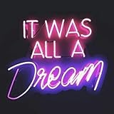 Queen Sense 14' It was All A Dream Neon Sign Light Decorated Acrylic Panel Handmade Beer Bar Pub Man Cave Lamp UT200