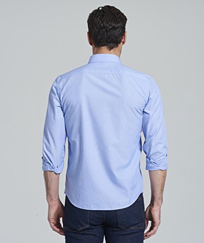 UNTUCKit Hillside - Untucked Shirt for Men, Solid Blue, 100% Cotton, Tall Slim Fit2