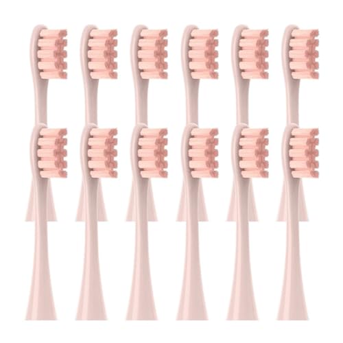 12 �����u���V�w�b�h Oclean X/X PRO/Z1/F1/One/Air 2/SE �\�j�b�N�d�����u���V�\�t�g�уm�Y���ƌ݊�������(12pcs Pink)
