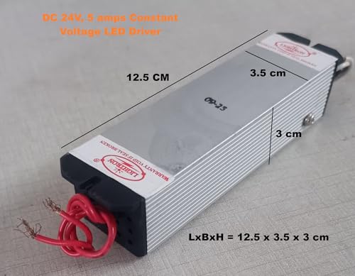 Image of 3 Quantity, 24V DC Constant Voltage LED Driver, Input: AC 230V, Output: DC 24V 5AMPS, Used SMPS, Power Supply Strip, LED Panels, CCTV, Protection OC, SC, IP65, Aluminium Frame (Pack of 3)