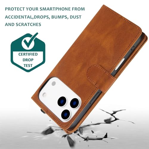 Étui pour iPhone 17 Air marron protégeant votre écran et vos cartes bancaires